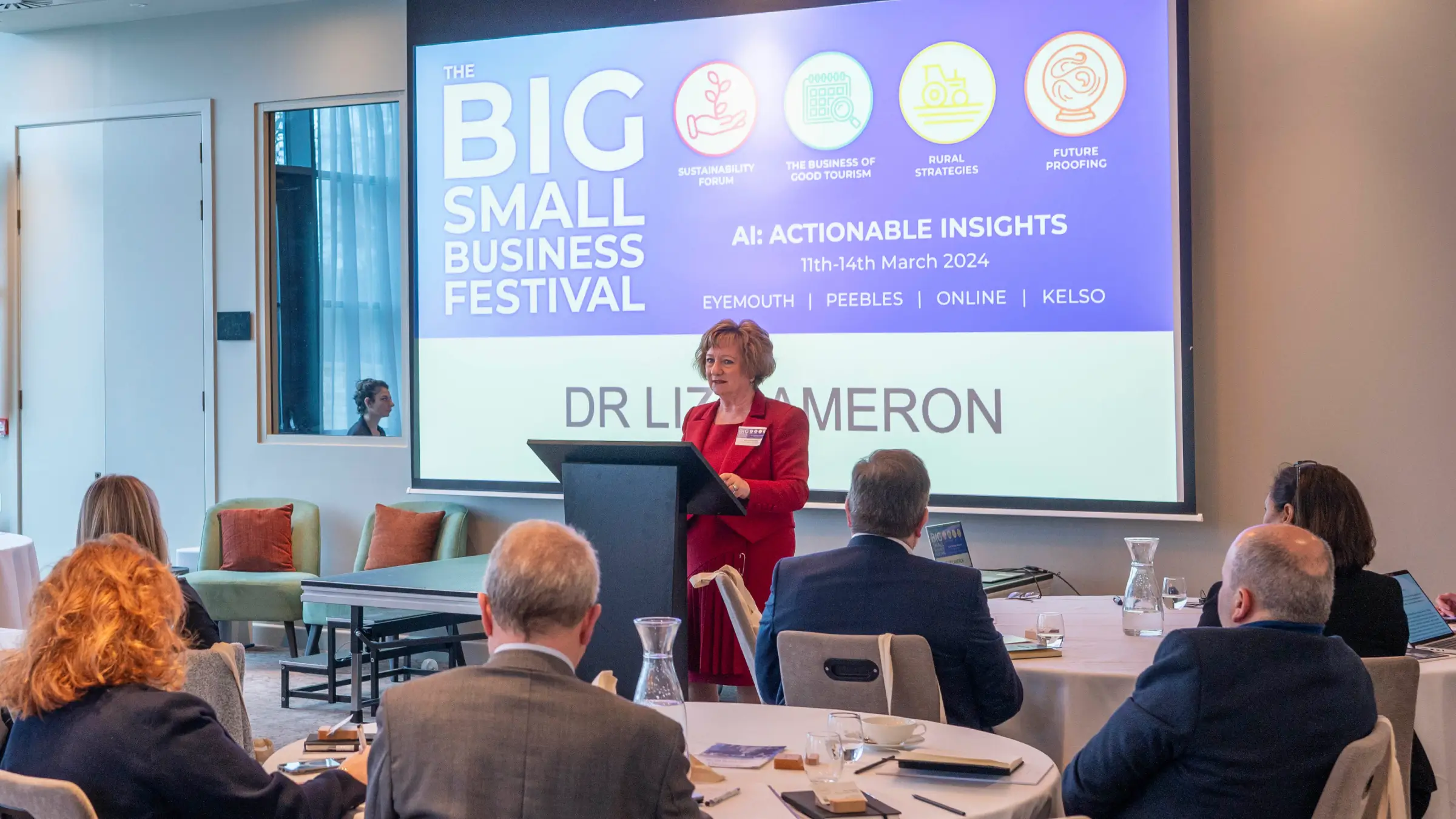 Dr Liz Cameron speaking at the big small business festival