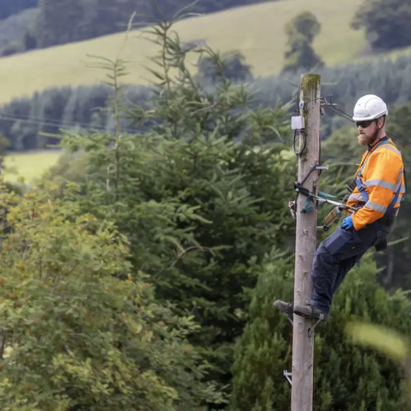 engineer repairing phone line